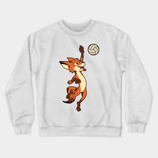 Comic fox plays volleyball Crewneck Sweatshirt